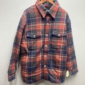 Woolrich Sherpa Lined Plaid Shirt Jacket L NWT Minor Storage Nips
